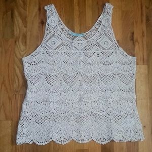 Cream lace tank top - Maurices